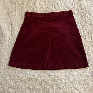 Forever 21 Burgundy Corduroy Skirt